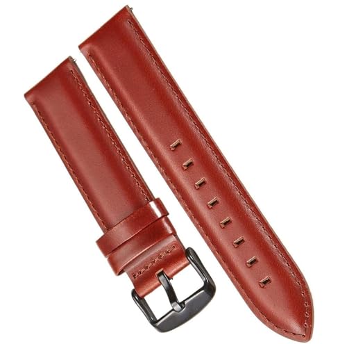 dayeer Ölgegerbtes Leder-Schnellverschluss-Uhrenarmband für Herren und Damen, Ersatzarmbänder für DW-Uhrenarmband (Color : Red Brown-black, Size : 20mm) von dayeer