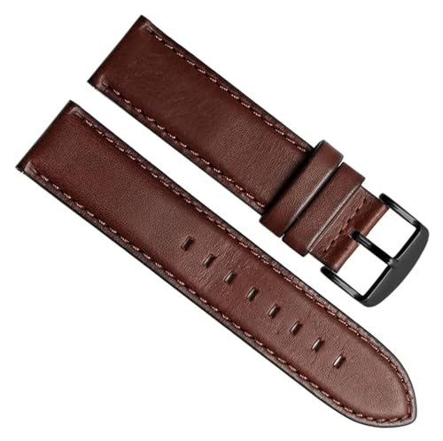 dayeer Schnellverschluss-Armband für Huawei Watch GT. Uhrenarmband. Echtes Lederarmband für Hamilton (Color : Dark Brown Black, Size : 22mm) von dayeer