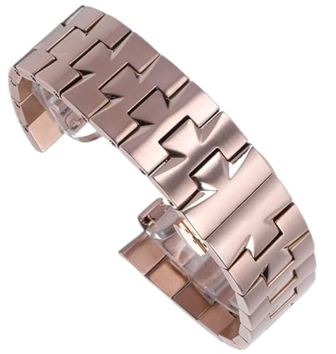 dayeer Schnellverschluss-Edelstahl-Uhrenarmband für VACHERON CONSTANTIN Overseas Connection-Armband (Color : Rose Gold, Size : 24x8mm) von dayeer