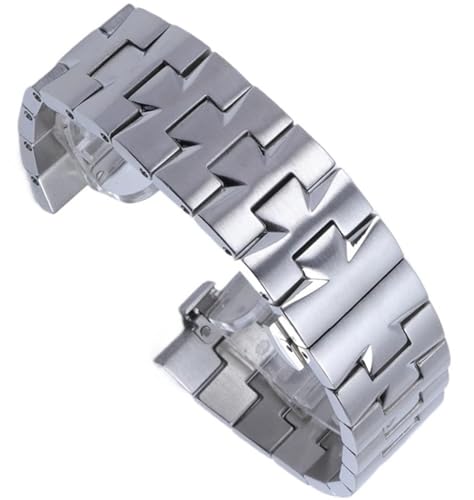 dayeer Schnellverschluss-Edelstahl-Uhrenarmband für VACHERON CONSTANTIN Overseas Connection-Armband (Color : Silver, Size : 24x8mm) von dayeer
