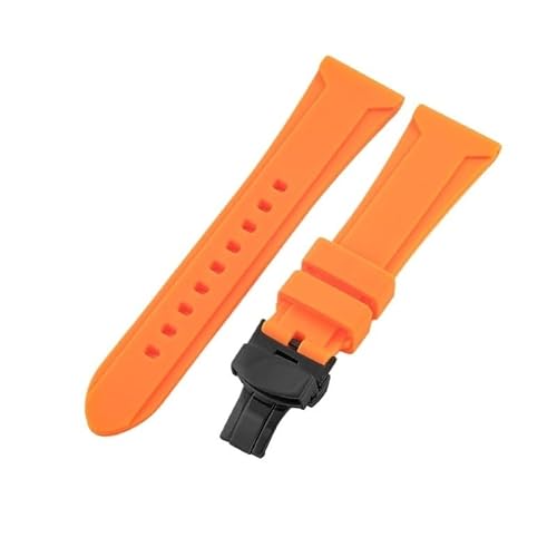 dayeer Silikon Herren Uhrenarmband für Diesel DZ4318/7395/4496/4323 Gummiband(Orangeb b,24mm) von dayeer