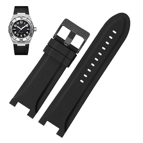 dayeer Silikon-Uhrenarmband für Hamilton Devilfish H78716333 H78716983 Uhrenarmband mit Dornschließe(Blackb) von dayeer