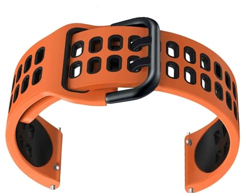 dayeer Silikon-Uhrenarmband für TicWatch Pro 3 Ultra/LTE/2021 GPS S2 E2 GTX Ersatzbänder Armband 20 mm 22 mm (Color : Orange, Size : For TicWatch S2 E2) von dayeer