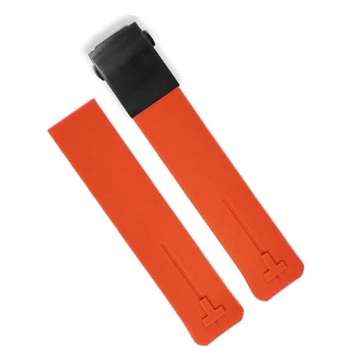 dayeer Sport-Silikon-Armband für Tissot Touch T013 T047 T-Sport T013420A T047420A T33 Wasserdichtes Uhrenarmband (Color : Orange black 21mm) von dayeer