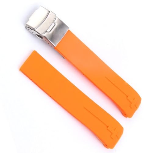 dayeer Sport-Silikon-Armband für Tissot Touch T013 T047 T-Sport T013420A T047420A T33 Wasserdichtes Uhrenarmband (Color : Orange silver1 21mm) von dayeer