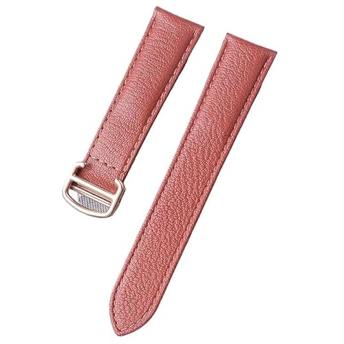 dayeer Uhrenarmbänder aus echtem Leder für Cartier Tank, London Key Series Uhrenarmband(Brick red rose,20mm) von dayeer