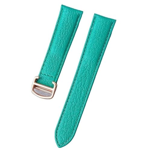 dayeer Uhrenarmbänder aus echtem Leder für Cartier Tank, London Key Series Uhrenarmband(Green rose,16mm) von dayeer
