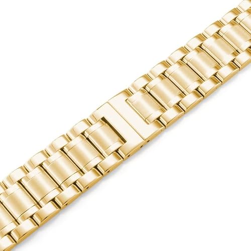 dayeer Uhrenarmband Stahlband für Hamilton Khaki Jazz Eternal Field Uhrenkette mit Butterfly-Verschluss(Gold,21mm) von dayeer