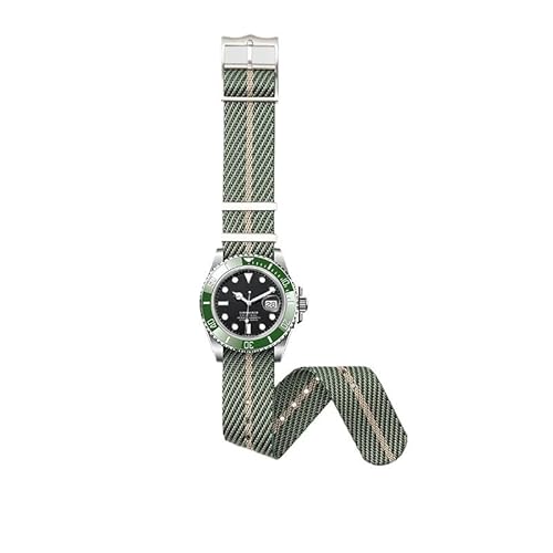dayeer Uhrenarmband aus Nylon-Canvas für Omega Seamaster Uhr, geflochtenes Armband(Cyan gold1,21mm) von dayeer