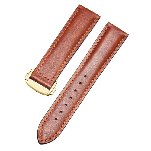 dayeer Uhrenarmband aus echtem Leder für Hamilton Khaki Jazz Aviation Uhrenkette mit Faltschließe(Browng,23mm) von dayeer