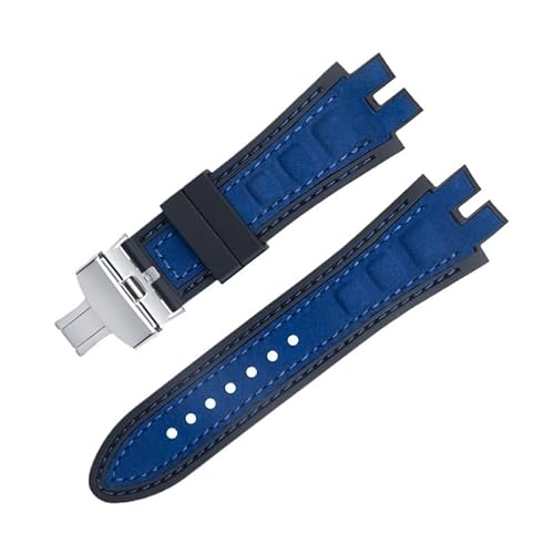 dayeer Uhrenarmband aus mattiertem Wildleder für Roger Dubuis EXCALIBUR King Uhrenarmband mit weicher Gummibasis(Blues b) von dayeer