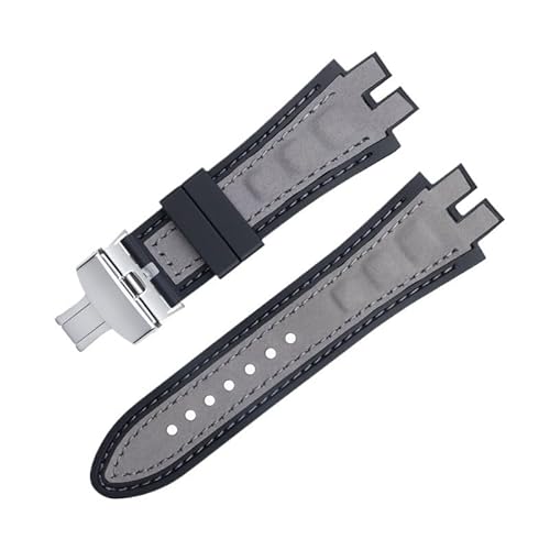 dayeer Uhrenarmband aus mattiertem Wildleder für Roger Dubuis EXCALIBUR King Uhrenarmband mit weicher Gummibasis(Greys b) von dayeer