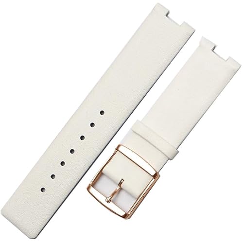 dayeer Uhrenarmband für CK K1S21102 K1S21120, echtes Leder, für Calvin Klein, spezielles konkaves Interface, Damenarmband(White1r) von dayeer