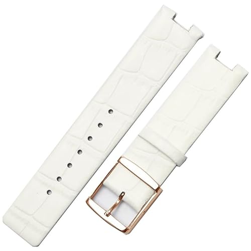 dayeer Uhrenarmband für CK K1S21102 K1S21120, echtes Leder, für Calvin Klein, spezielles konkaves Interface, Damenarmband(Whiter) von dayeer