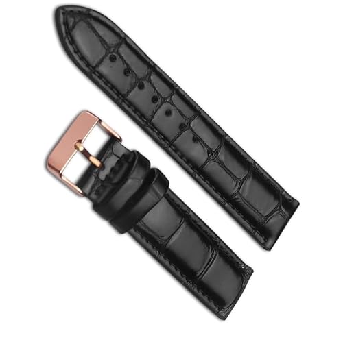 dayeer Uhrenarmband für DW-Uhrenarmband für Daniel For Wellington-Uhrenarmband mit roségoldener Schnalle (Color : Rose-black a, Size : 17mm) von dayeer