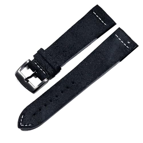 dayeer Uhrenarmband für MIDO Ocean Star Navigator M032M032607A, Wildleder, echtes Leder(Blackg1) von dayeer