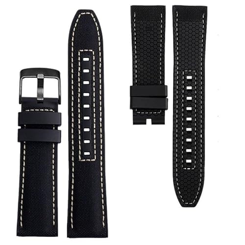 dayeer Uhrenarmband für MIDO Ocean Star Observatory M038431a Herren-Uhrenarmband aus Gummi(Blackbb) von dayeer