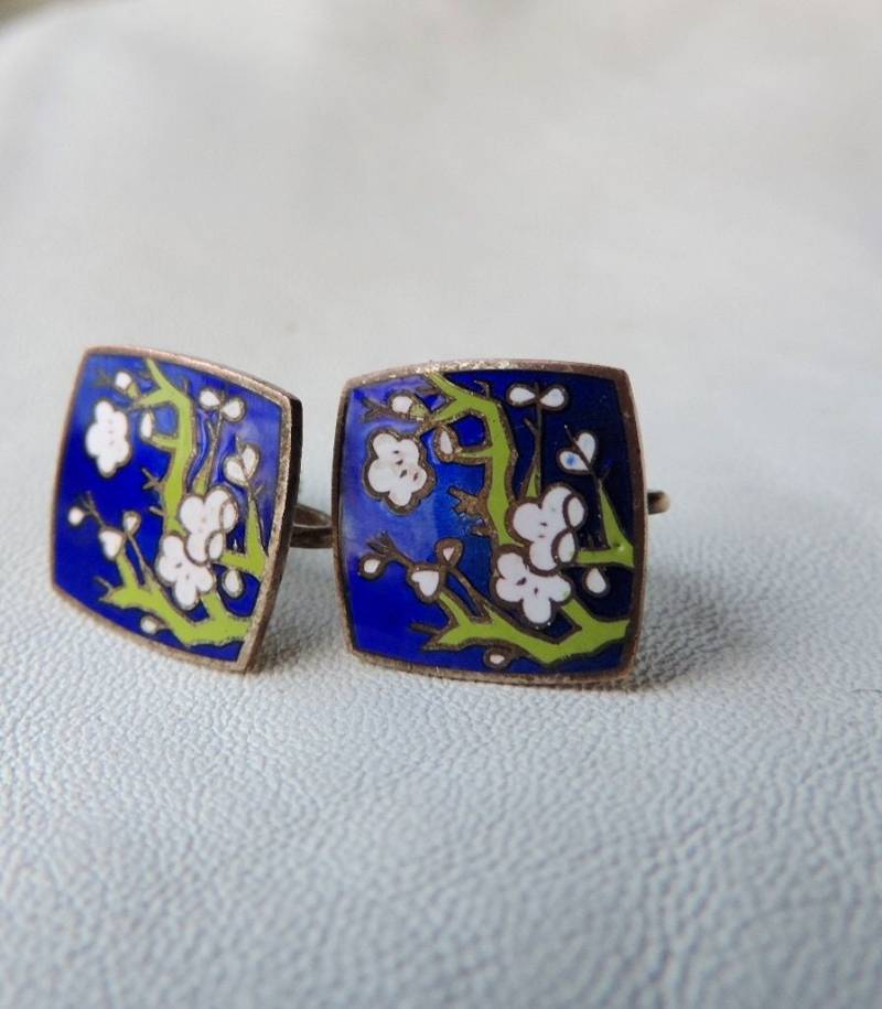 Antike Ohrringe Japan Emaille Made In von dayintonight