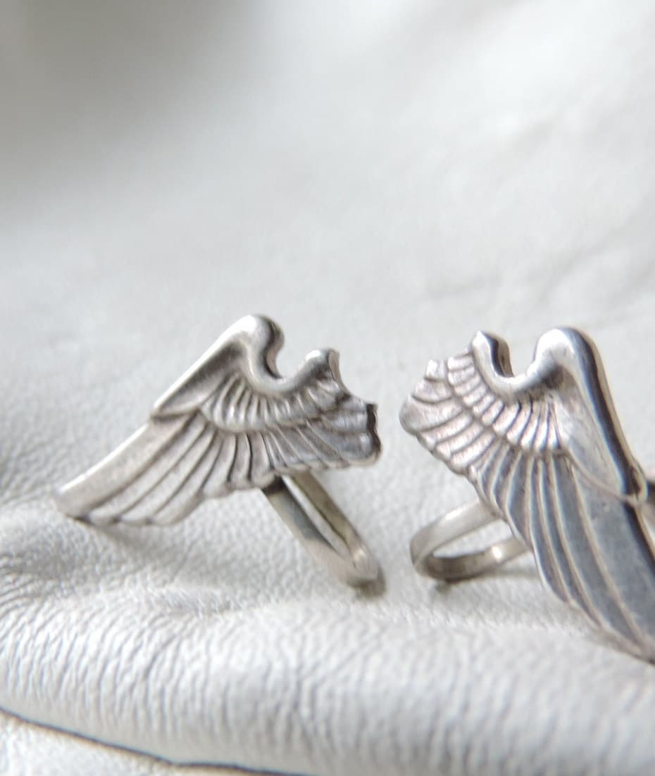 Antike Sterling Silber Flügel Ohrringe Nicht Durchbohrt Schraube Zurück von dayintonight