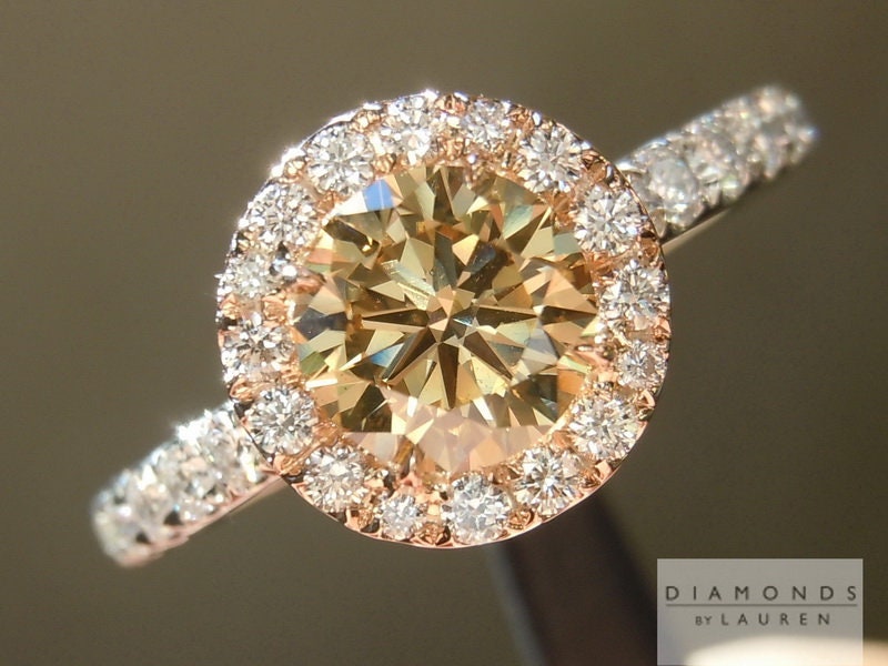 0, 76C Braun Si1 Rund Brillant Diamant Ring R4614 von dblauren