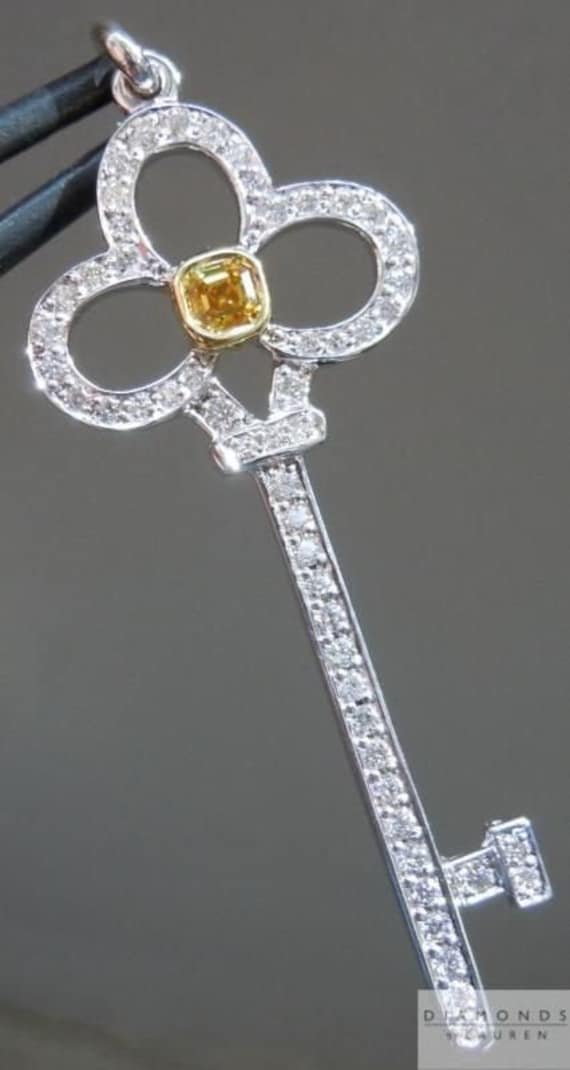 0.15Ct Orange Gelb Vs2 Asscherschliff Diamant Anhänger R5937 von dblauren