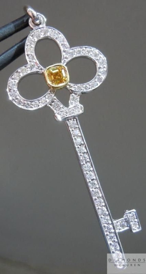 0.15Ct Orange Gelb Vs2 Asscherschliff Diamant Anhänger R5937 von dblauren