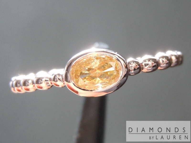 0.27Ct Bräunlich Gelb I1 Oval Diamant Ring R8410 von dblauren