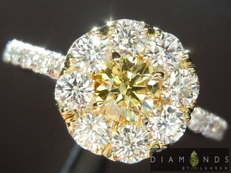 0.29Ct Deep Yellow Si2 Rund Brillant Diamant Ring R6236 von dblauren