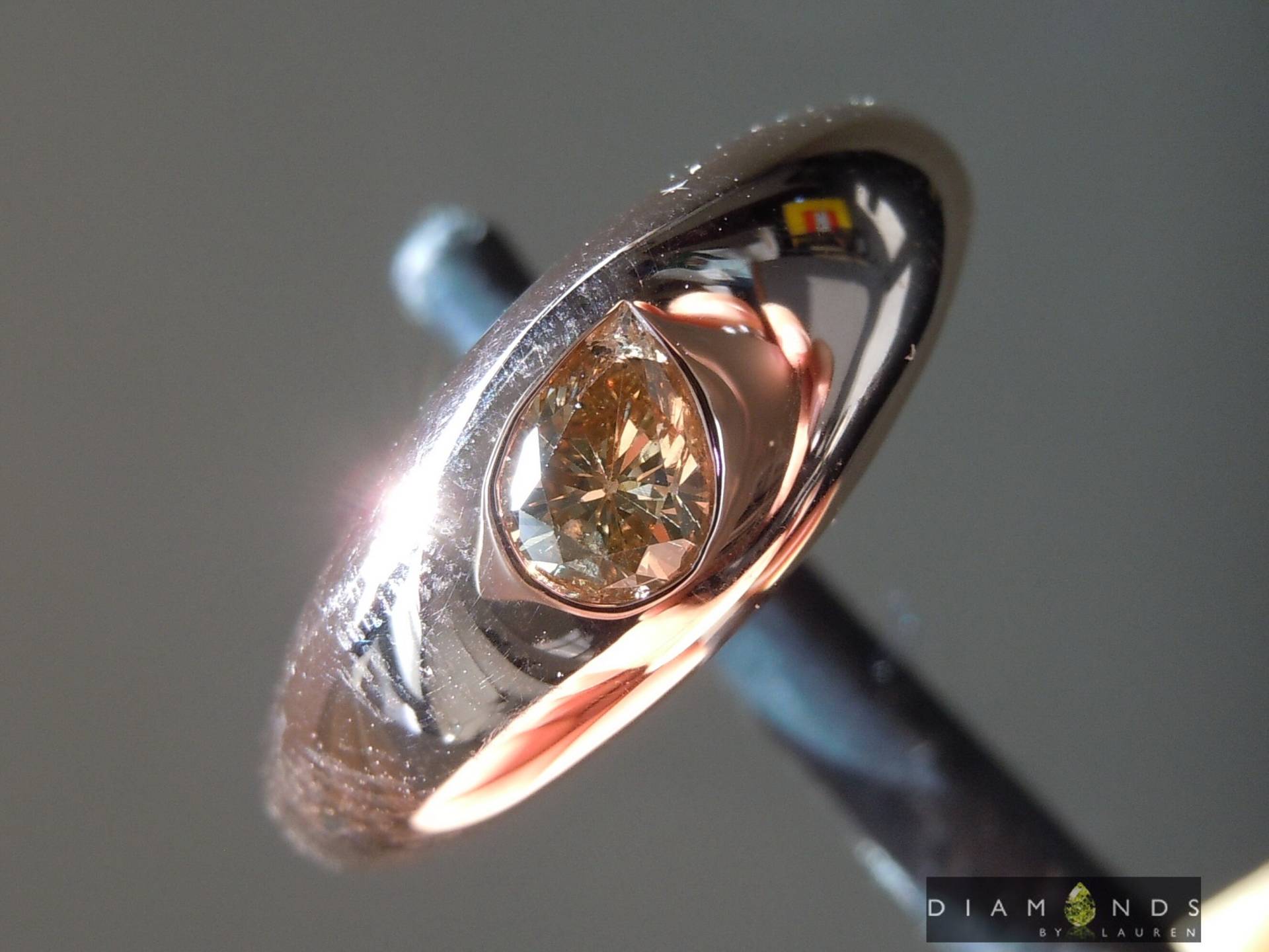 0.32Ct Braun Birnenform Diamant Ring R9995 von dblauren