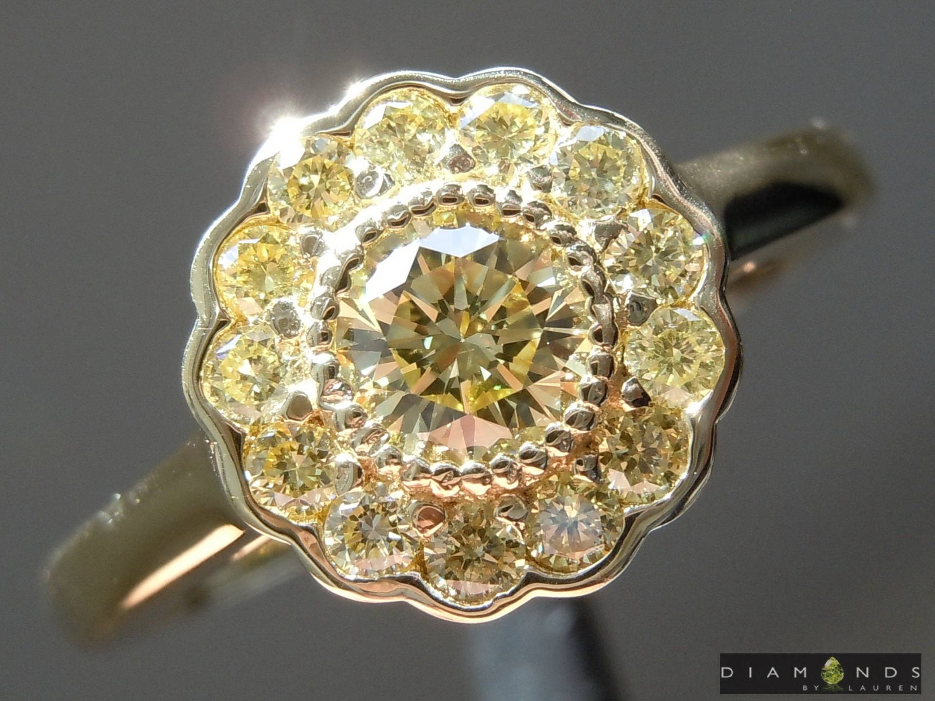 0.35Ct Gelb Si2 Rund Brillant Diamant Ring R7258 von dblauren