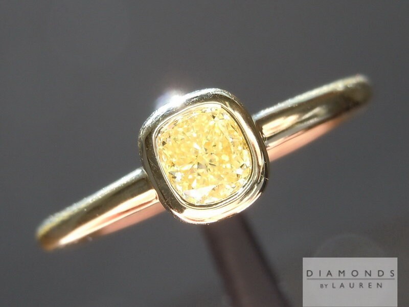 0.36Ct Gelb Vvs2 Kissenschliff Diamant Ring R4897 von dblauren
