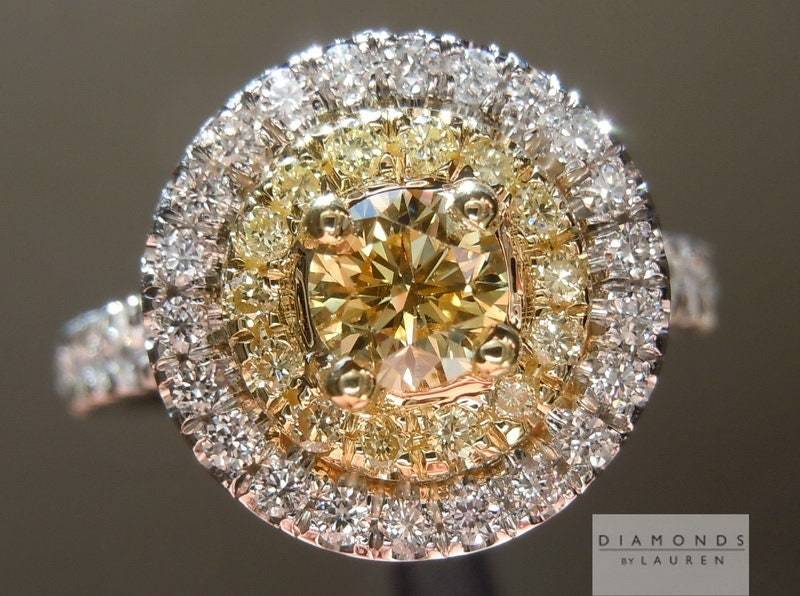 0.38Ct Bräunlich Gelb Si2 Rund Brillant Diamant Ring R4826 von dblauren