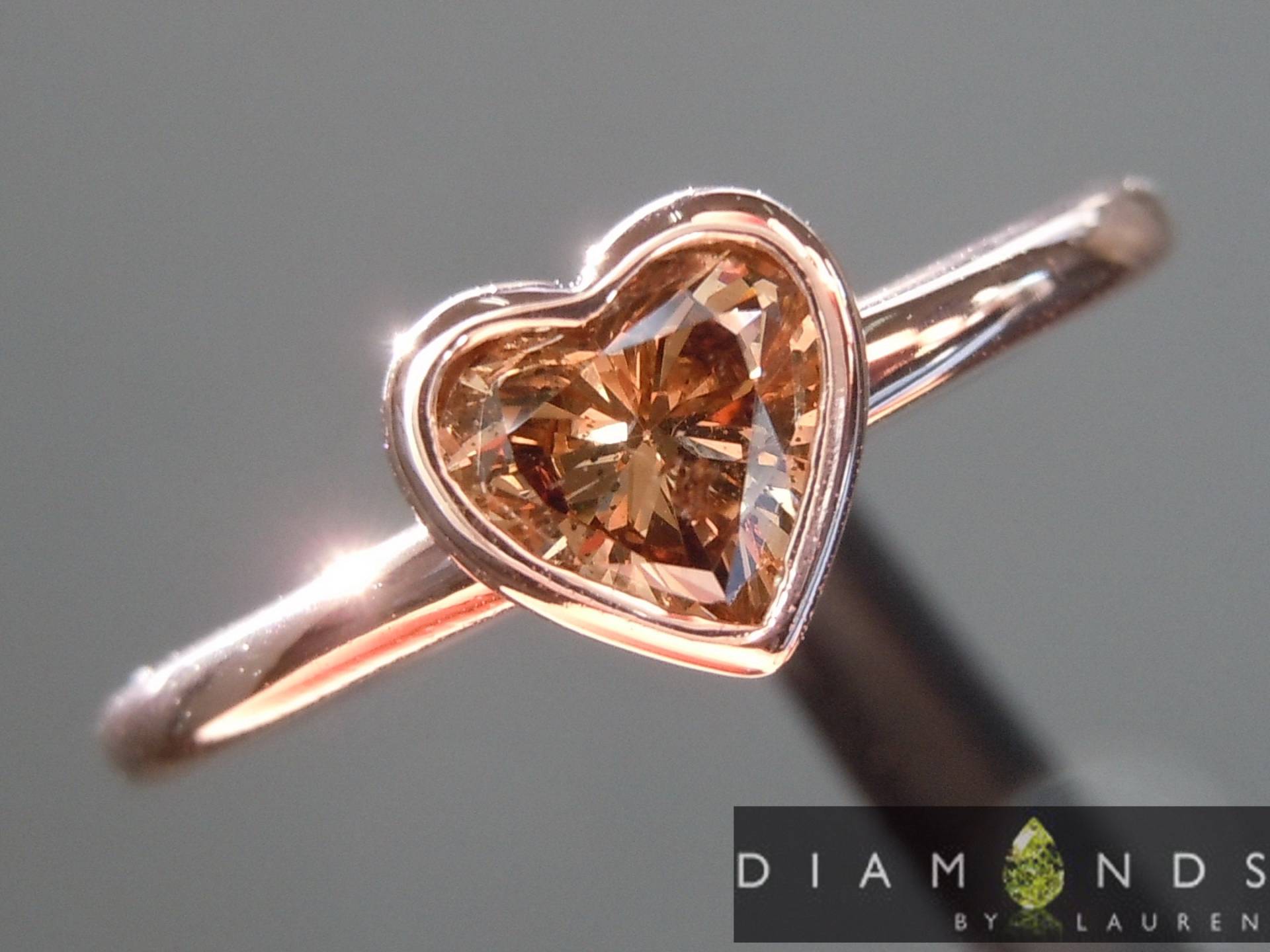 0.45Ct Braun Si1 Herz Form Diamant Ring R9916 von dblauren