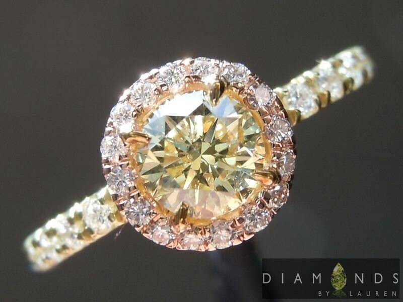0.49Ct Fancy Hellgelb I1 Rund Brillant Diamant Ring R6577 von dblauren