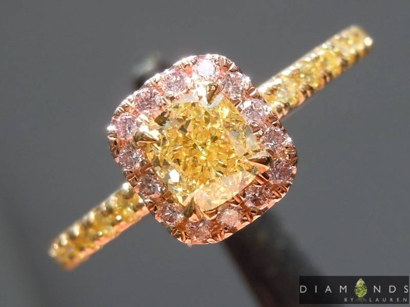 0.50Ct Fancy Gelb Si1 Diamant Ring Mit Kissenschliff von dblauren