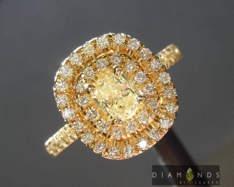 0.51Ct Gelb Vs1 Kissenschliff Diamant Ring R4609 von dblauren
