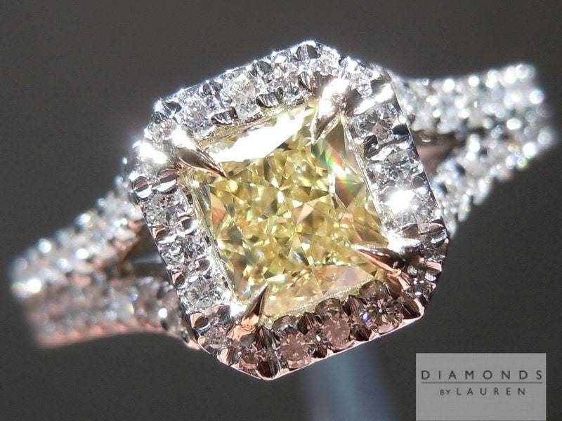 0.55Ct Gelb Vs2 Strahlend Geschliffener Diamant Ring R6587 von dblauren