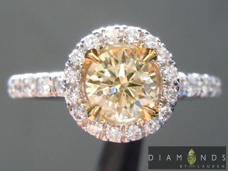 0.57Ct Bräunlich Gelb I1 Rund Brillant Diamant Ring R6336 von dblauren