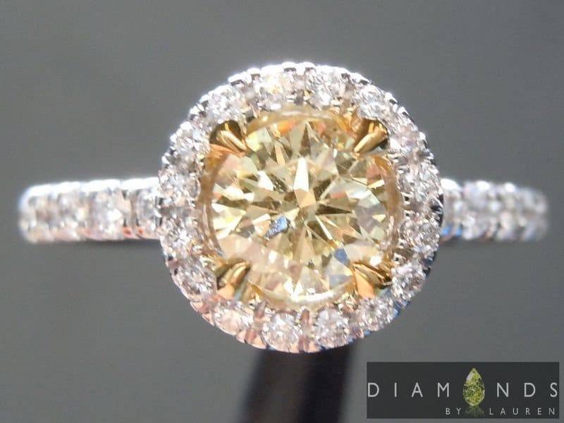 0.57Ct Bräunlich Gelb I1 Rund Brillant Diamant Ring R6336 von dblauren