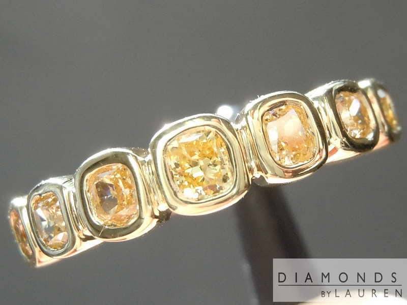 0.64Ctw Bräunlich Gelber Diamant Ring Im Kissenschliff R8261 von dblauren