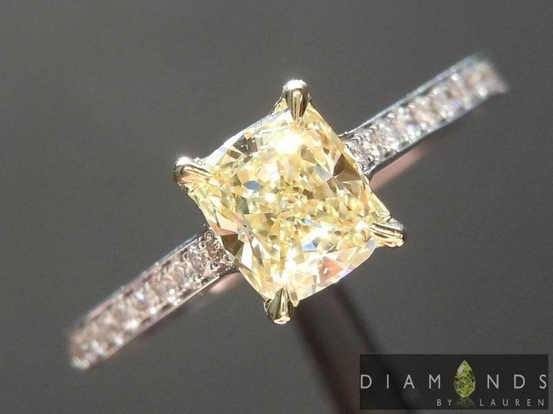 0.65Ct Gelb Vvs1 Kissenschliff Diamant Ring R6239 von dblauren