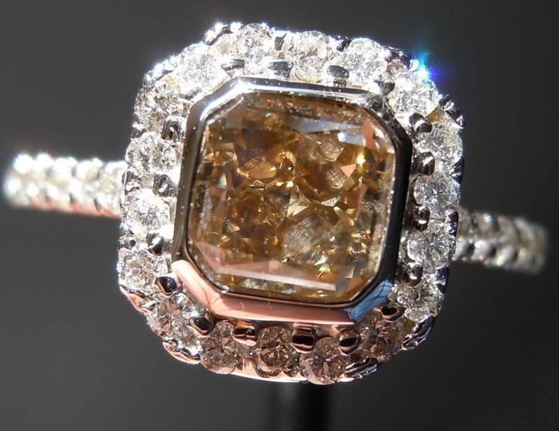 1.01Ct Braun Strahlend Geschliffener Diamant Ring R4080 von dblauren