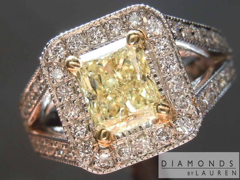 1.06Ct Hellgelb Vs2 Strahlend Geschliffener Diamant Ring R3365 von dblauren