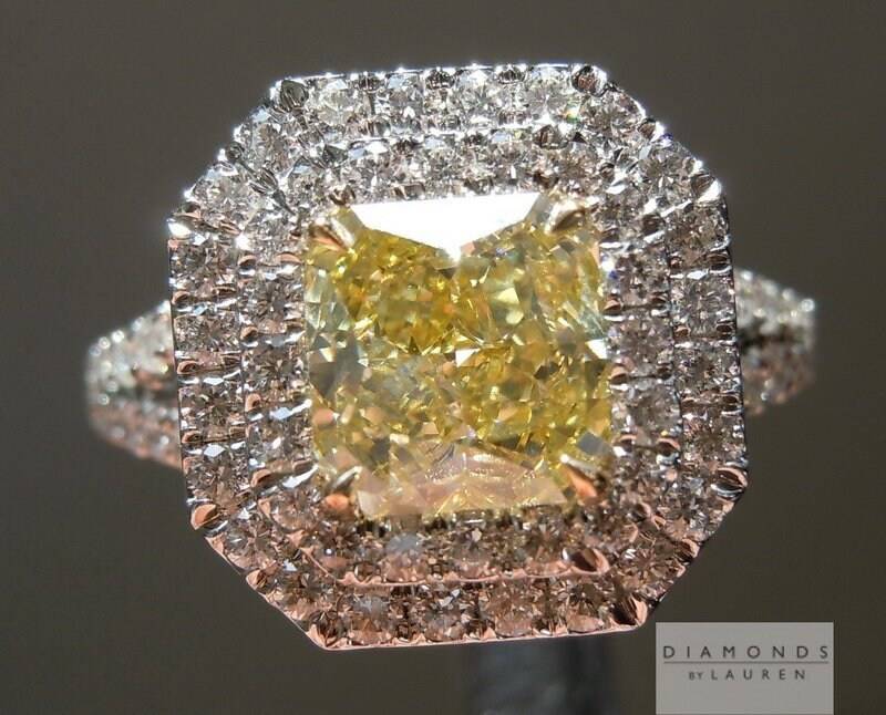 1.22Ct Intensives Gelb Vs2 Diamantring Im Strahlenschliff R4569 von dblauren