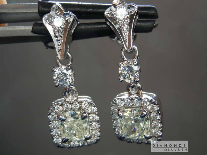 1.52Cts W-x Vs2 Kissenschliff Diamant Ohrringe R8210 von dblauren