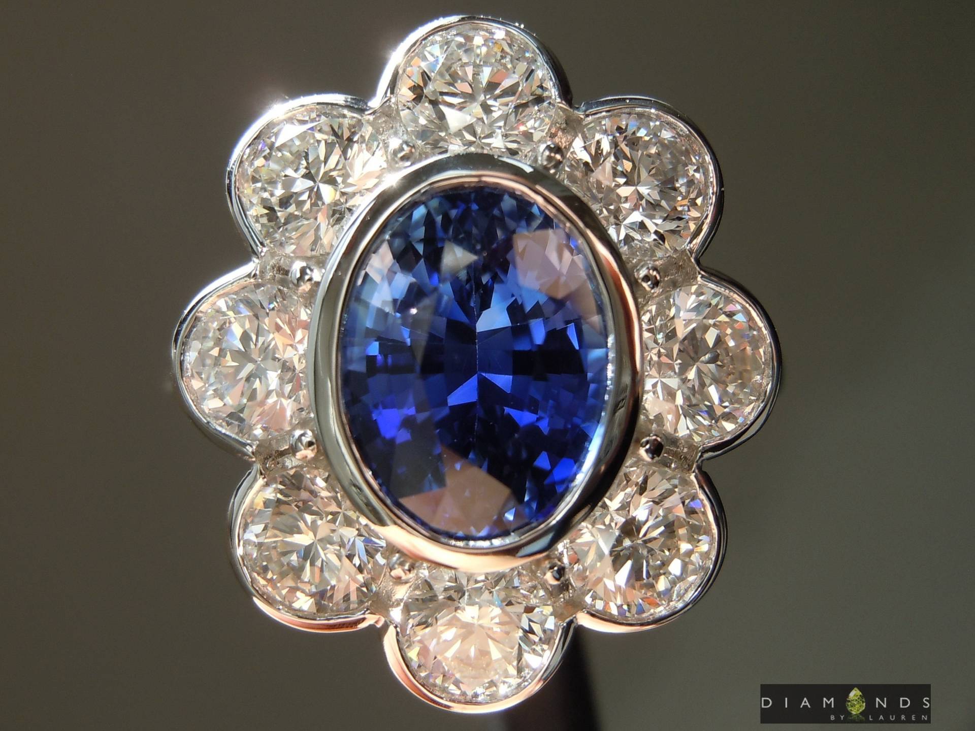 2.41Ct Blauer Ovaler Saphir Ring R10018 von dblauren