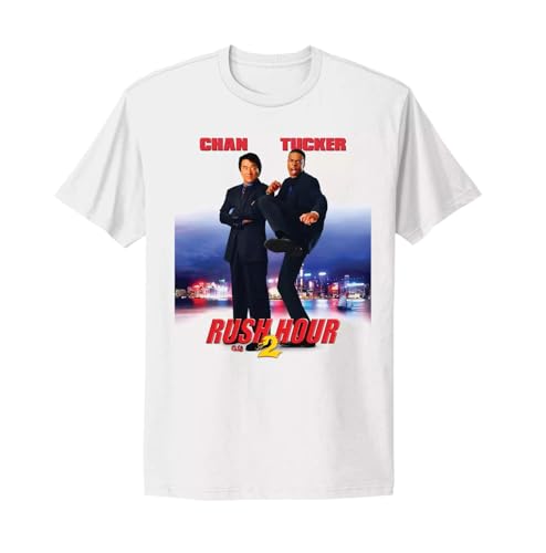 Rush Hour 2 Movie Poster T-Shirt Jackie Chan Chris Tucker T-Shirt White 3XL von ddAWESDXZ