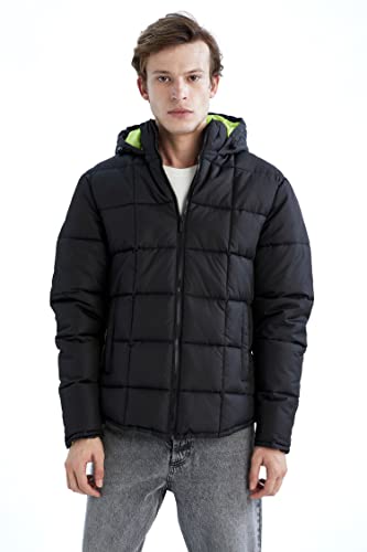 DeFacto Herrenmantel Für Freizeitkleidung Mantel für Herren für Oberbekleidung Black,XL von DeFacto