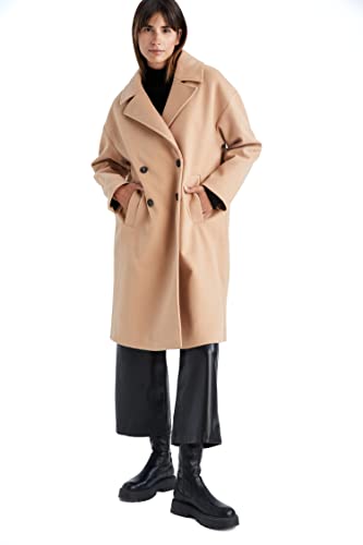 DeFacto Regenjacke für Damen WinterMantel für Damen Camel,M von DeFacto