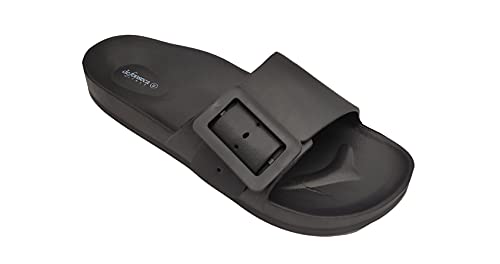 DeFonseca Original Modell Sestrip Hausschuhe für Damen mit verstellbarem Gummiband für Haus Garten Strand Pool Qualität italienische Marke, Schwarz , 40 EU von de fonseca